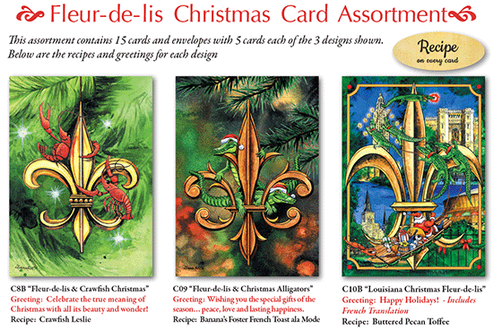 Louisiana Christmas cards, Cajun holiday card